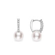 Mikimoto Classic White Gold Diamond Pearl Drop Earrings