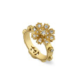 Gucci Flora Diamond Flower Ring in 18k Yellow Gold
