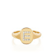 EF Collection Diamond Initial Oval Ring