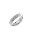 Crown Ring White Gold Carved Center 6mm Band