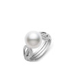 Mikimoto 10mm White South Sea Pearl and Diamond Ring 