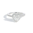 Henri Daussi Heart Halo Halfway Diamond Engagement Ring
