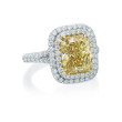 Fancy Yellow Diamond Double Halo Engagement Ring