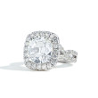 Henri Daussi 5 Carat Cushion Diamond Halo Engagement Ring