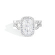 Henri Daussi Cushion Halo Diamond Braided Engagement Ring front view