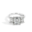 5.04 Carat Three Stone Emerald Cut Lab Grown Diamond Engagement Ring