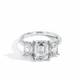 5.04 Carat Three Stone Emerald Cut Lab Grown Diamond Engagement Ring