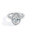 3.03 Carat Oval Lab Grown Diamond Halo Engagement Ring