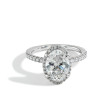 3 Carat Oval Lab Grown Diamond Halo Engagement Ring 