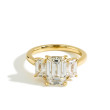 3.11 Carat Emerald Cut Three Stone ab Grown Diamond Engagement Ring