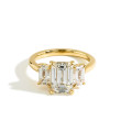3.11 Carat Emerald Cut Three Stone Lab Grown Diamond Engagement Ring