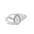 0.75 Carat Pear Shape Halo Engagement Ring - G/SI2 GIA Certified