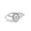 0.70 Carat Oval Halo Engagement Ring - E/SI2 GIA Certified