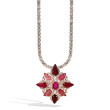 22 Carat Pink Tourmaline Diamond Flower Necklace 