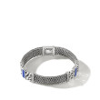 Classic Chain Silver Station Lapis Lazuli Bracelet 