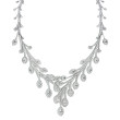 25 Carat Marquise and Round Pave Diamond Leaf Necklace