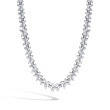 21ct Marquise and Round Diamond Flower Necklace