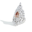 3 Carat Pear Shaped Pink Diamond and Rose Cut Statement Ring