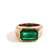 9 Carat Octagon Emerald and Bullet Diamond Signet Ring