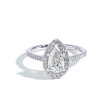 1.01 Carat Pear Shape Halo Engagement Ring - J/SI2 GIA Certified