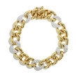 Gold and Diamond Bold Curb Link Bracelet