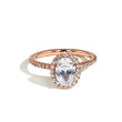 The Oval Halo Pavé  Engagement Ring in Rose Gold