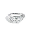 Robert Pelliccia Asscher Cut Diamond Bezel Set Three Stone Engagement Ring