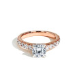 The Round Cathedral Engagement Ring in Rose Gold