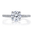 MARS Ever After White Gold Diamond Micro-Halo Engagement Ring Setting Front View
