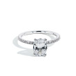 Solitaire Oval Pavé Diamond Engagement Ring front view