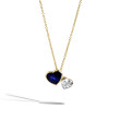 Robert Pelliccia Blue Sapphire and Diamond Heart Toi Et Moi Necklace