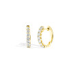 18k Gold Diamond Huggie Earrings in Yellow Gold - 1/2"