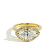 3 Carat East-West Marquise Cut Diamond Halo Engagement Ring