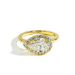 2 Carat East-West Pear Shaped Diamond Halo Engagement Ring