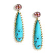 Private Label Turquoise and Diamond Drop Earrings