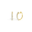 18k Thin Gold Diamond Huggie Earrings