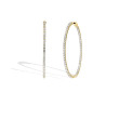 Yellow Gold 2" Round Skinny Inside-Out Diamond Hoops - 5CTW