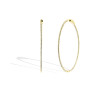 Yellow Gold 2" Round Skinny Inside-Out Diamond Hoops - 1CTW