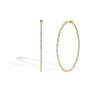 Yellow Gold 2" Round Skinny Inside-Out Diamond Hoops - 2CTW