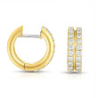 Roberto Coin Portofino Yellow Gold 2 Row Diamond Hoop Earrings