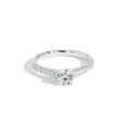 Round Pavé Diamond Engagement Ring — 1CTTW
