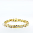 Private Label Half Bezel 18K Yellow Gold Diamond Bracelet 