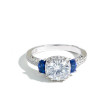 Tacori Dantela Diamond and Sapphire Three Stone Engagement Ring