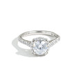 Tacori Petite Crescent Cushion Halo Diamond Engagement Ring Setting