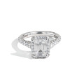 Tacori Petite Crescent Emerald Cut Halo Engagement Ring