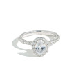 Verragio Classic Oval Halo Pave Engagement Ring Setting in White Gold front view