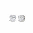 Diamond Halo Heart Stud Earrings — 4ct