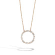 Baguette Diamond Open Circle Necklace in Rose Gold