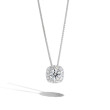 Private Label .75 Carat Round Cushion Halo Necklace in White Gold