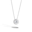 .50 Carat Round Diamond Halo Necklace in 14K White Gold
